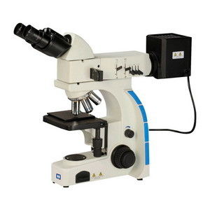 Microscope métallurgique binoculaire droit avec la lumière réfléchie et transmise